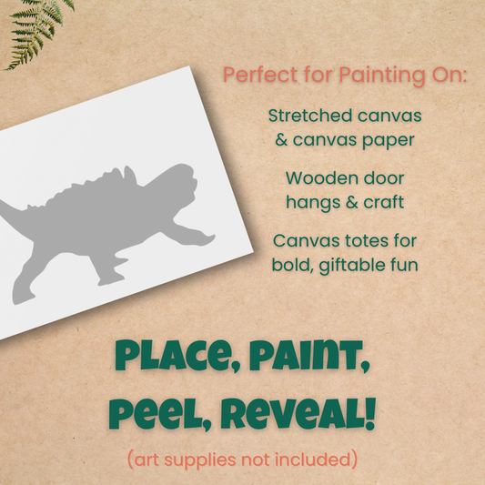 Ankylosaurus Dinosaur Adhesive Stencil - 6”