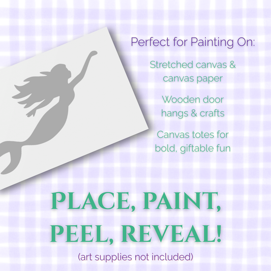 Reaching Mermaid Adhesive Stencil - 6”