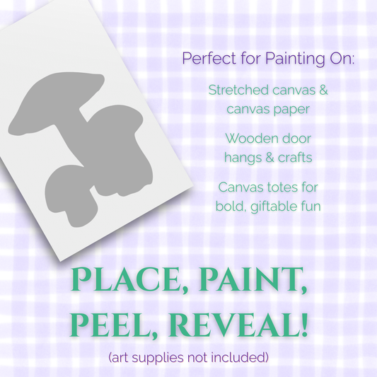 Mushroom Colony Adhesive Stencil - 6”