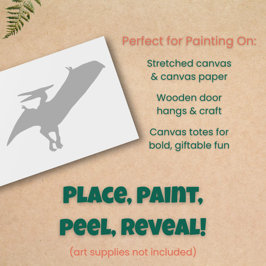 Pteranodon Dinosaur Adhesive Stencil - 6”
