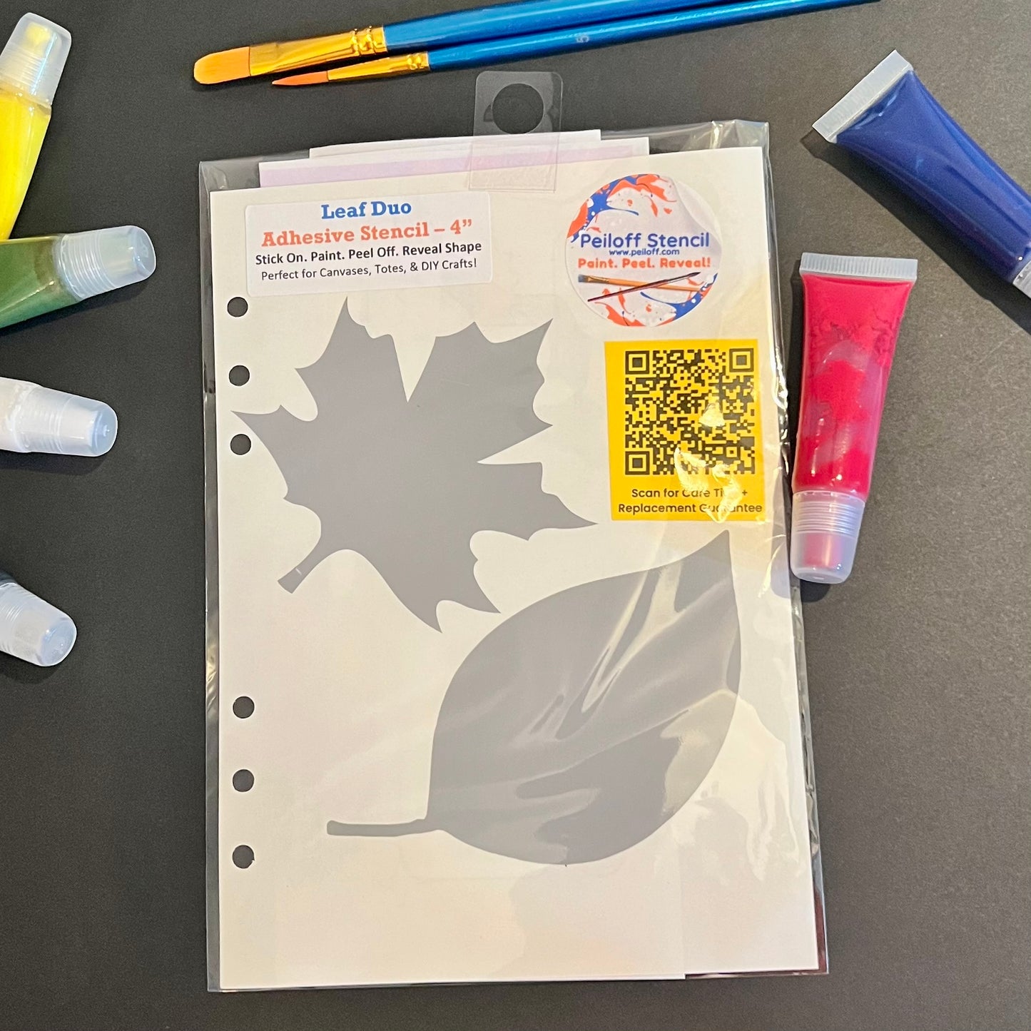 Leaf Duos Adhesive Stencils – 4” Maple & Simple Leaf