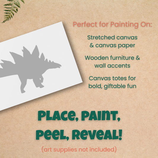 Stegosaurus Dinosaur Adhesive Stencil - 6”