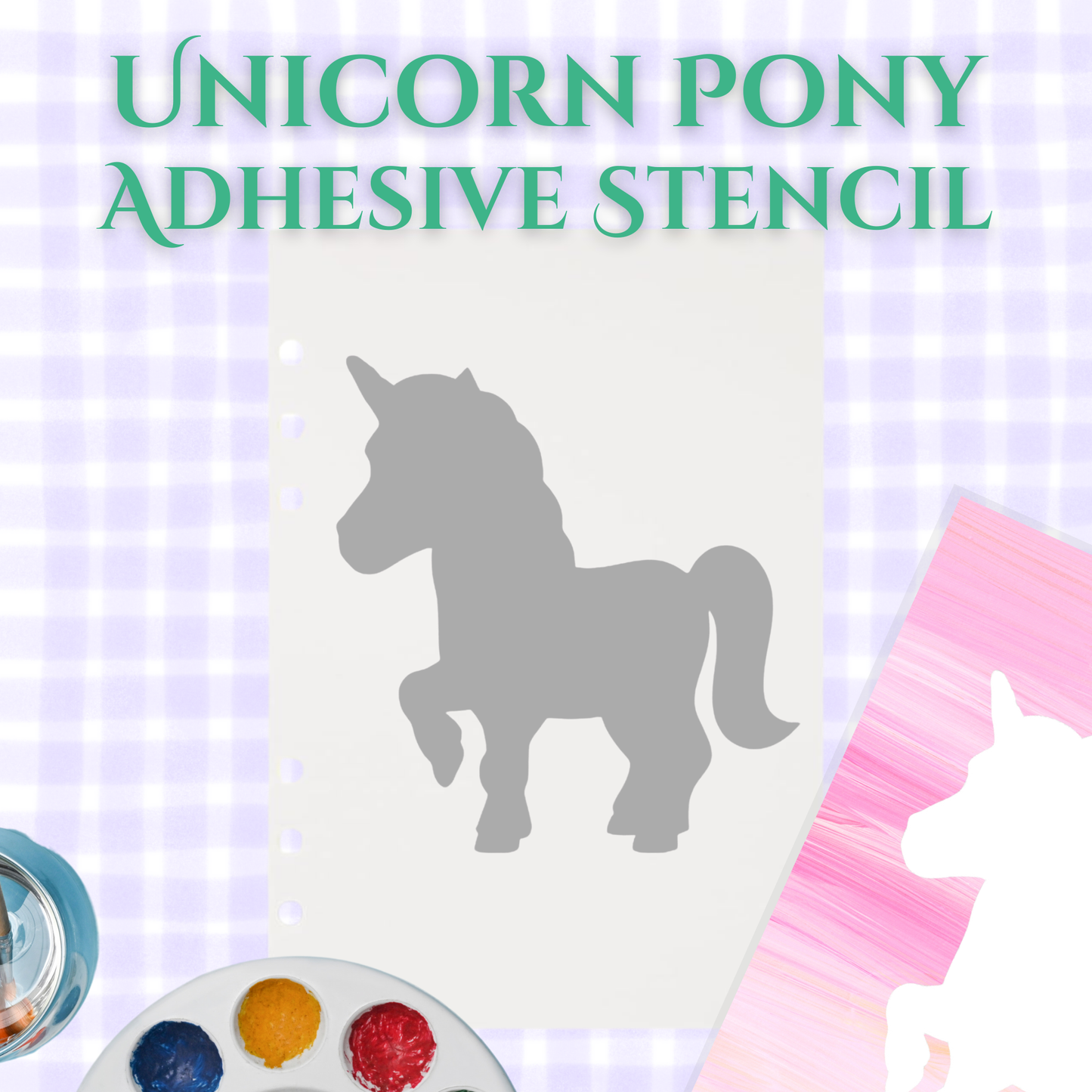 Unicorn Pony Adhesive Stencil - 6”