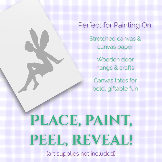 Sitting Fairy Adhesive Stencil - 6”