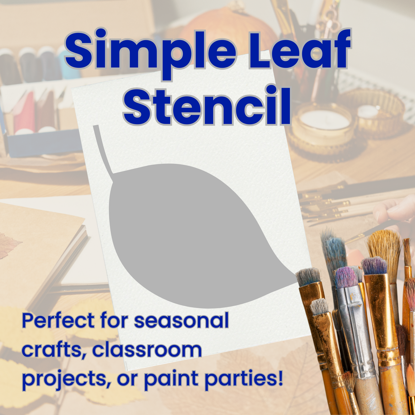 Simple Leaf Adhesive Stencil – 6”
