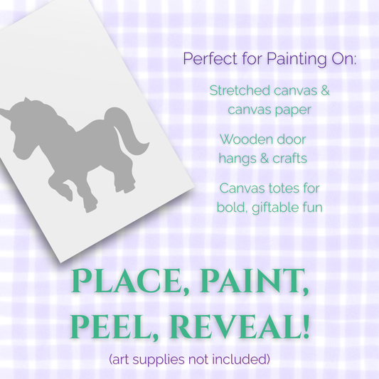 Unicorn Pony Adhesive Stencil - 6”