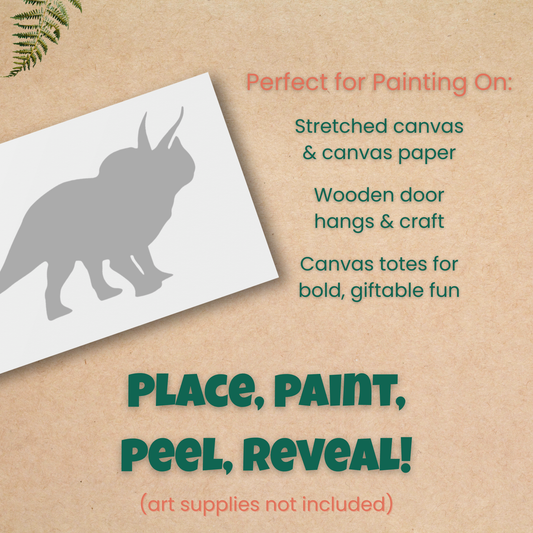 Triceratops Dinosaur Adhesive Stencil – 6”