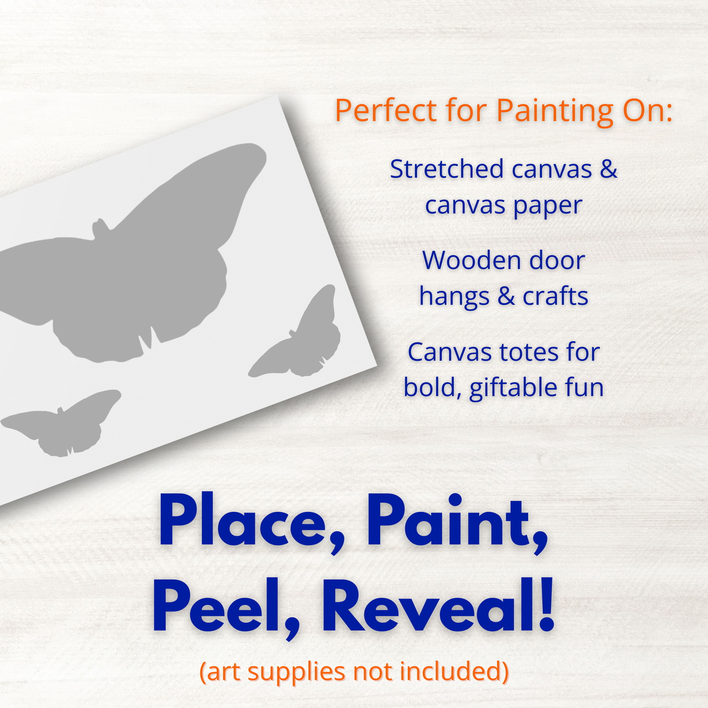 Butterfly Trio Adhesive Stencil - 6”