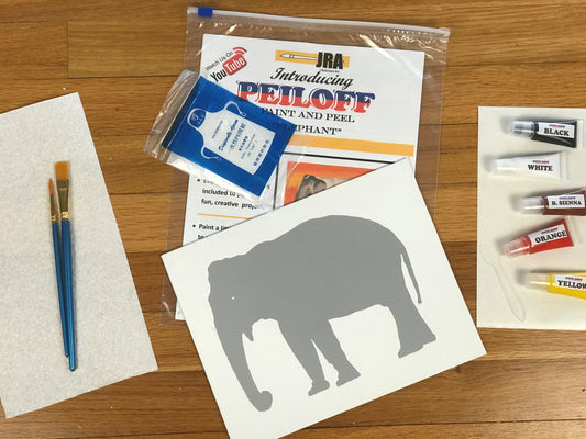 Elephant Peiloff Stencil – Solo, 4 Pack, or Complete Tutorial Kit