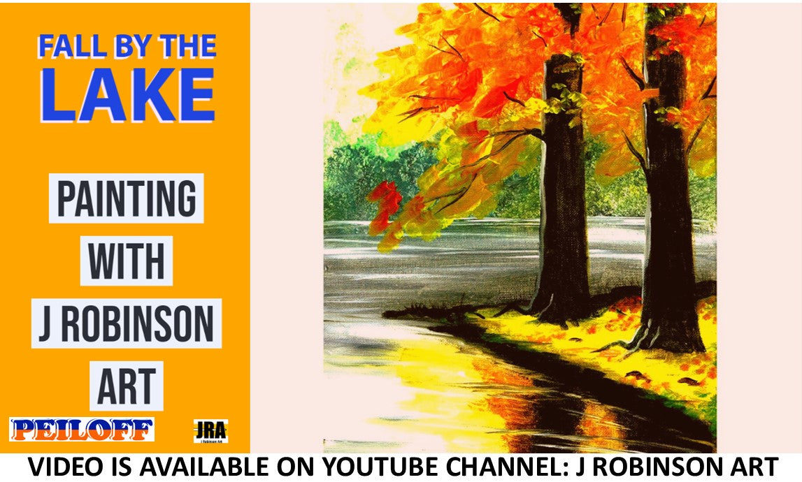 Fall by the Lake Painting Kit | Intermediate Autumn Art Project with Stencils