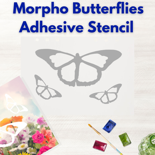 Morpho Butterflies Adhesive Stencil - 6”