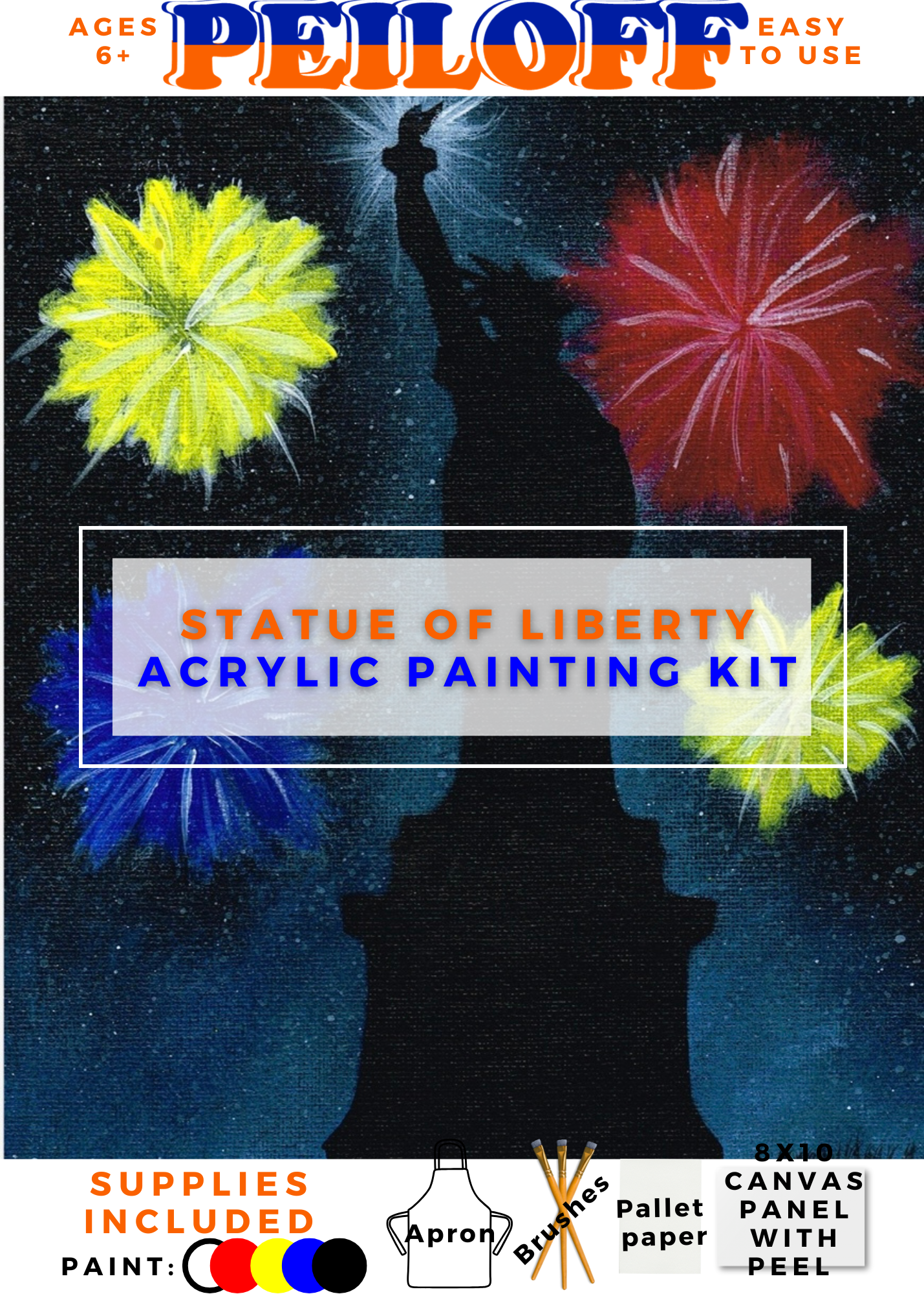 Statue of Liberty Fireworks Acrylic Painting Kit