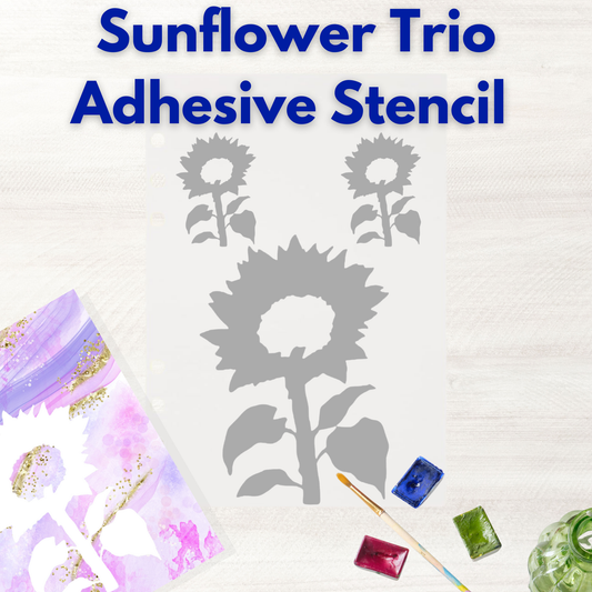 Sunflower Trio Adhesive Stencil - 6”
