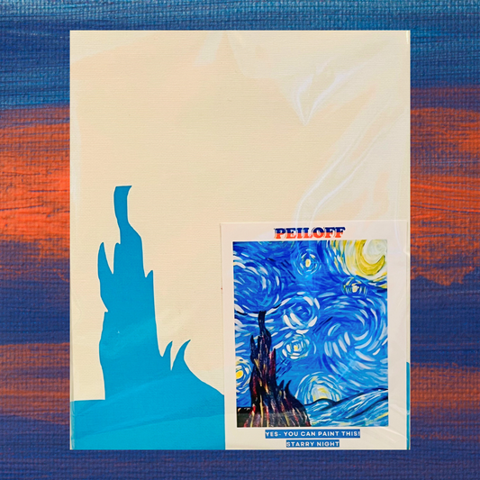 Starry Night Pre-Stenciled Canvas | Ready-to-Paint