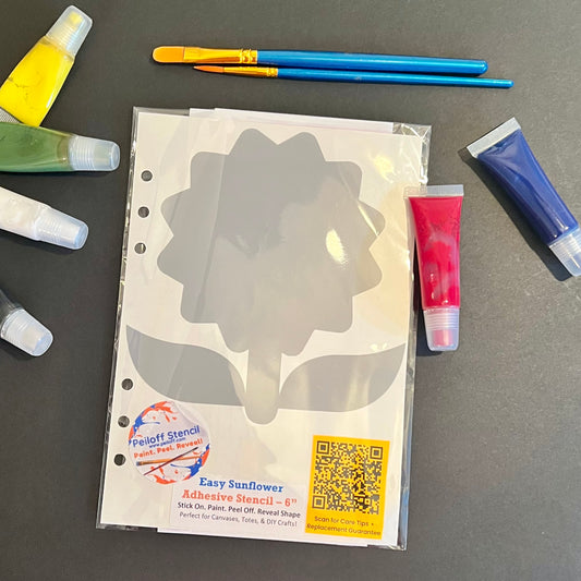 Easy Sunflower Adhesive Stencil – 6”