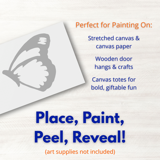 Drinking Butterfly Adhesive Stencil - 6”