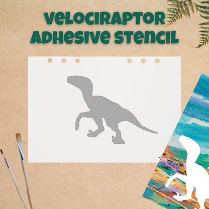 Velociraptor Dinosaur Adhesive Stencil - 6”