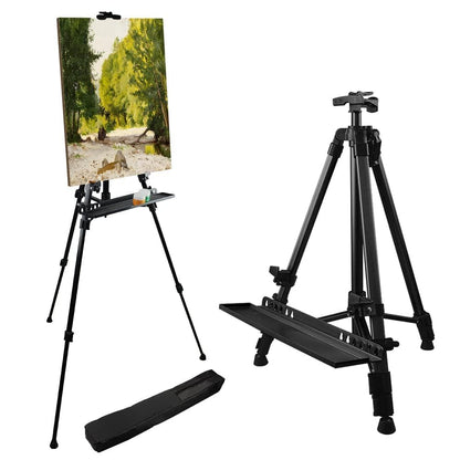 Adjustable Metal Artist Tripod Easel with Travel Bag for Table-Top/Floor Painting - Holds up to 36” Canvas