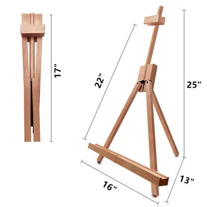 Portable Folding Wood Tabletop Painting Easel - Holds up to 22” Canvas