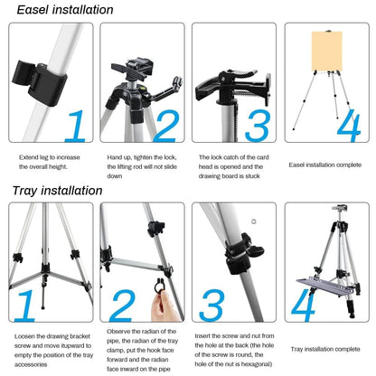 Adjustable Metal Artist Tripod Easel with Travel Bag for Table-Top/Floor Painting - Holds up to 36” Canvas