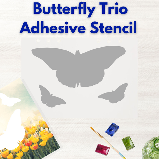 Butterfly Trio Adhesive Stencil - 6”