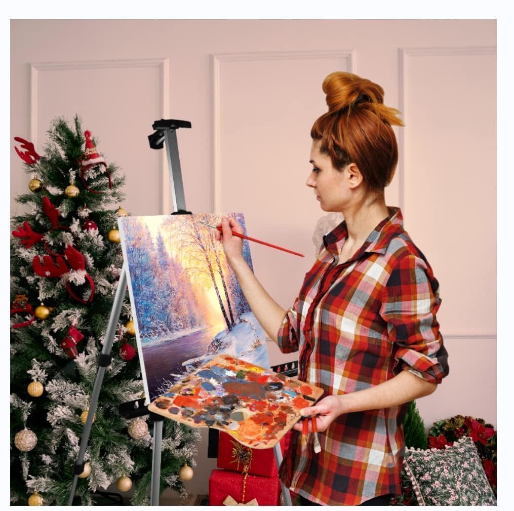 Adjustable Metal Artist Tripod Easel with Travel Bag for Table-Top/Floor Painting - Holds up to 36” Canvas