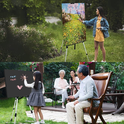 Adjustable Metal Artist Tripod Easel with Travel Bag for Table-Top/Floor Painting - Holds up to 36” Canvas