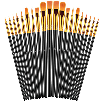 20 Piece Paint Brushes Set for Acrylic Painting (Assorted Colors Available)