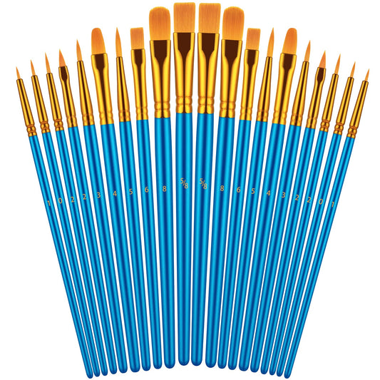 20 Piece Paint Brushes Set for Acrylic Painting (Assorted Colors Available)