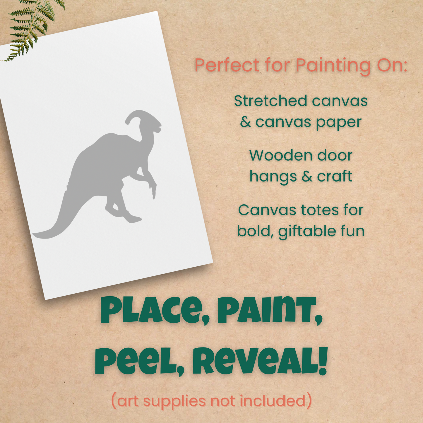 Parasaurolophus Dinosaur Adhesive Stencil - 6”