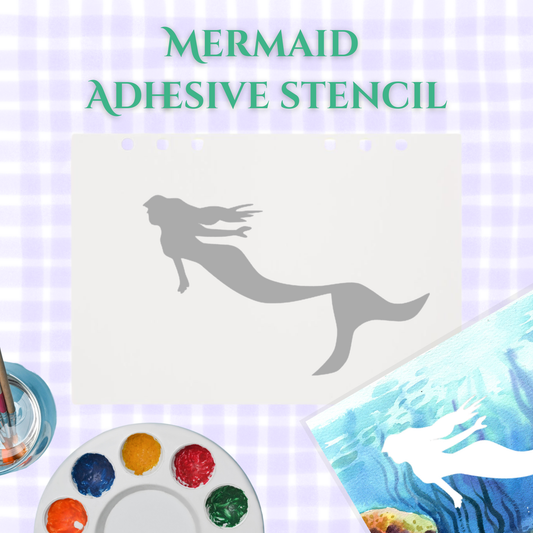 Mermaid Adhesive Stencil- 6”
