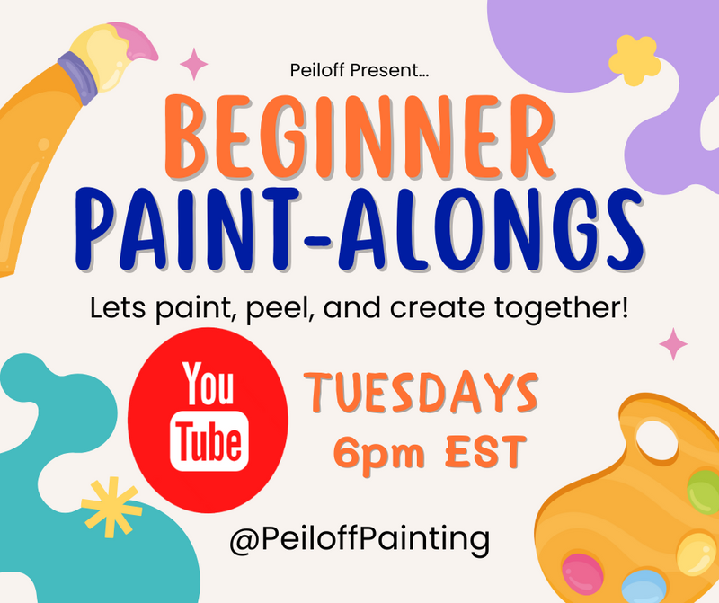 Peiloff Presents Beginner Paint-Alongs. Let's paint, peel, and create together. Tuesdays 6pm EST on YouTube @PeiloffPainting