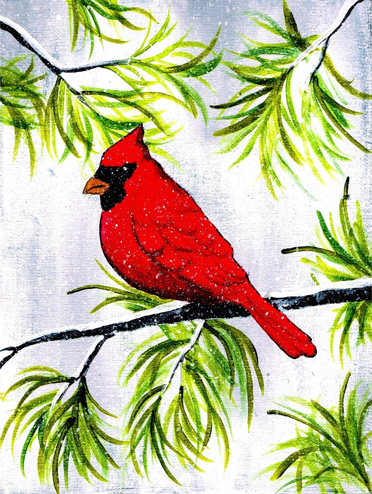 Winter Cardinal Paint Party Box