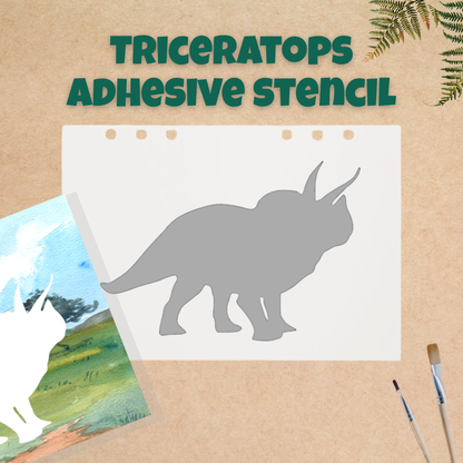 Triceratops Dinosaur Adhesive Stencil – 6”