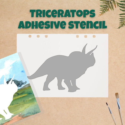 Triceratops Dinosaur Adhesive Stencil – 6”