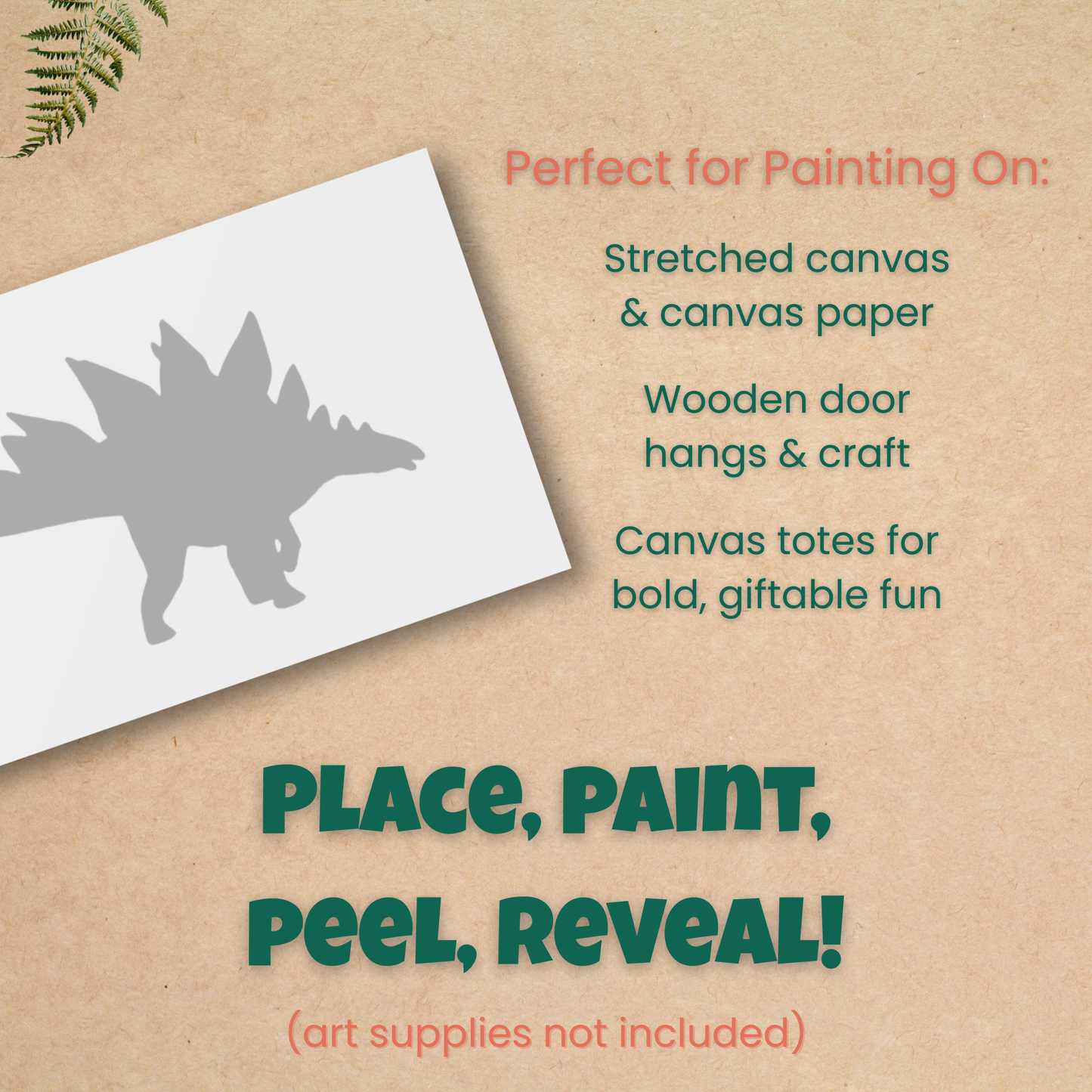 Stegosaurus Dinosaur Adhesive Stencil - 6”