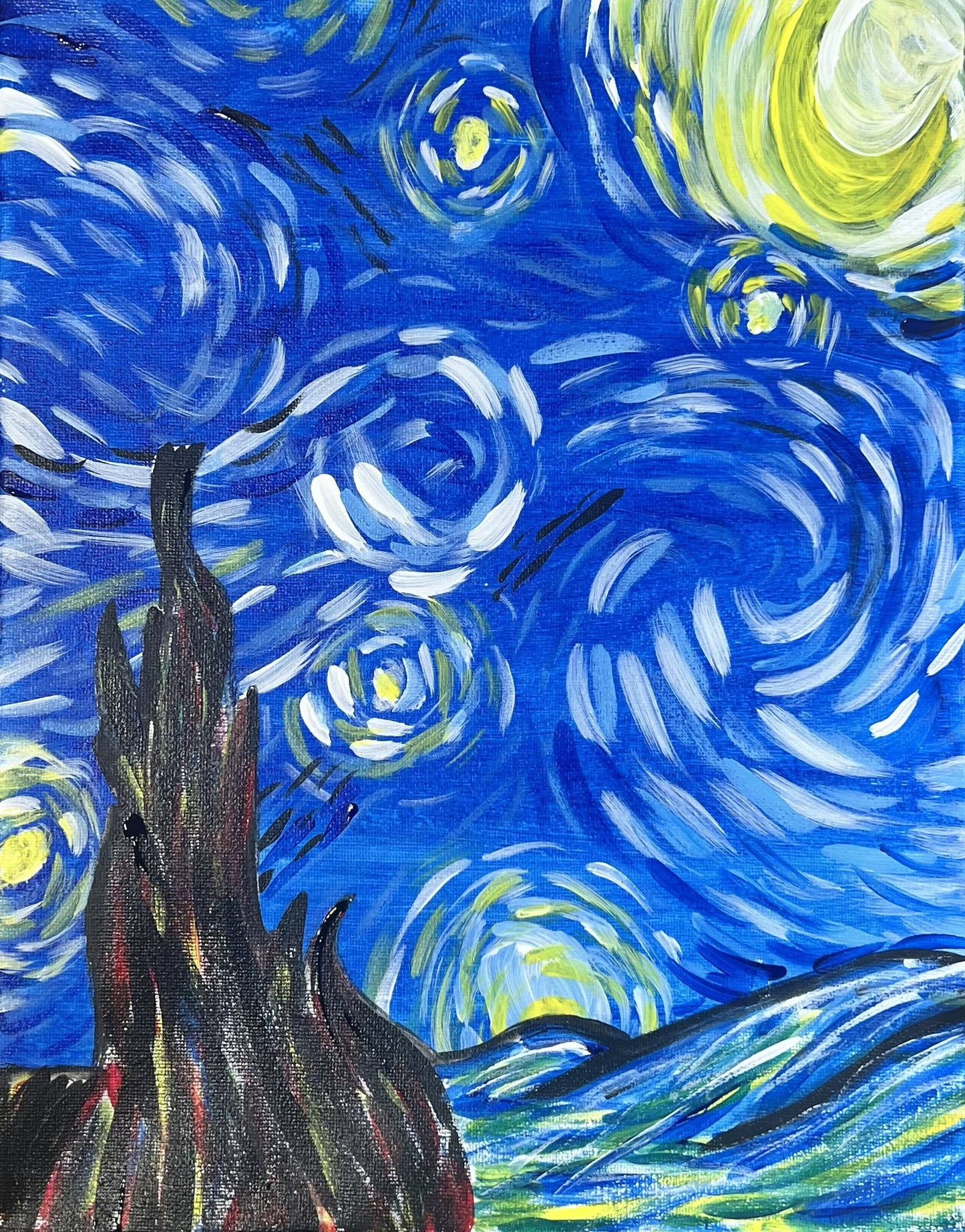 Starry Night Pre-Stenciled Canvas | Ready-to-Paint