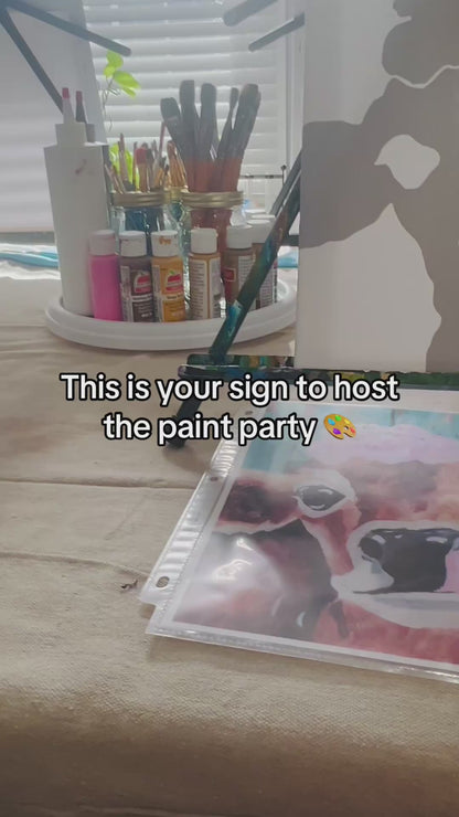 Fun Cow Pre-Stenciled Canvas | Ready-to-Paint